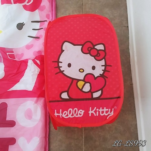 Hello Kitty Sacco a pelo per dormire e cesto con rete portaoggetti (A) - Foto 2 di 4