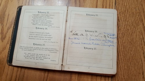 POET LONGFELLOW 1891 Illust. Birthday Text Book + family notes Tennyson Capetown - Picture 4 of 12