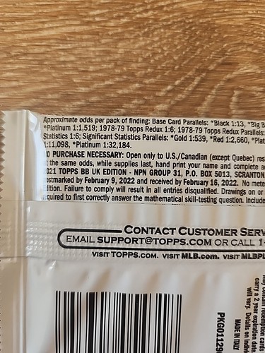 1 One Pack 2021 Topps UK Baseball Hobby Edition 10 Cards Per Pack Exclusive - Picture 4 of 5