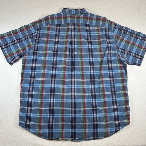 Polo Ralph Lauren Shirt Men's 3XLT Blue Plaid Button Down Short Sleeve Preppy - Picture 3 of 6