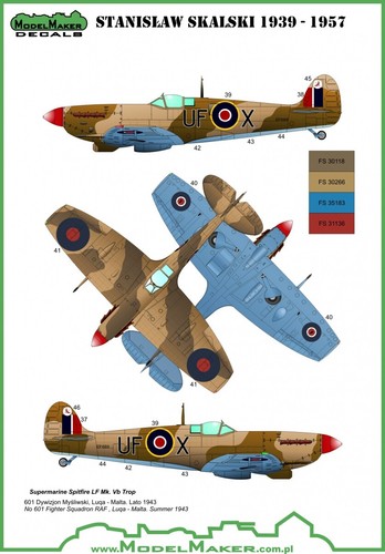 ModelMaker 1/72 D72057A Stanislaw Skalski aerei decalcomania aereo - Foto 8 di 10