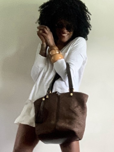 FRANCESCO BIASTIA BROWN LEATHER WOVEN SHOULDER STRAP TOTE BOHO HANDBAG ONESIZE - Picture 13 of 17