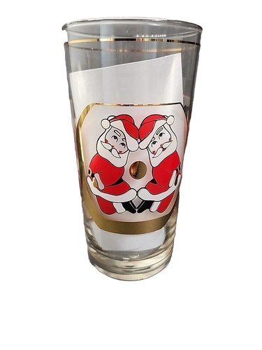 Vintage (4) Vasos Culver Santa Highball Diseño Gale Litvak Años 50 Navidad - Imagen 6 de 10