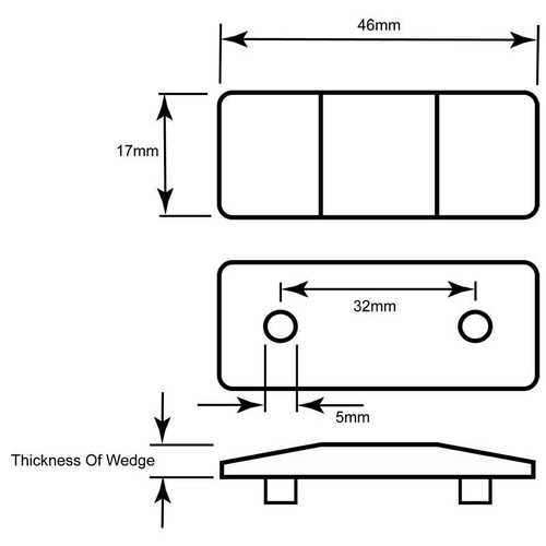 20 x 6mm Cockspur Handle Wedges Strikers UPVC Window Strike Plates (£0.35 Each) - Picture 2 of 3