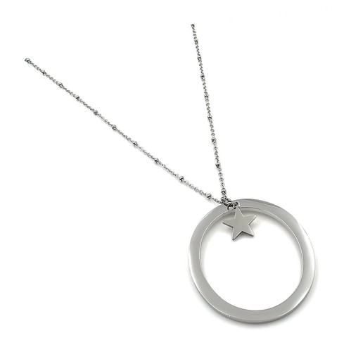 Collana da donna girocollo lunga con ciondolo lettera iniziale nome in acciaio a - Foto 21 di 45