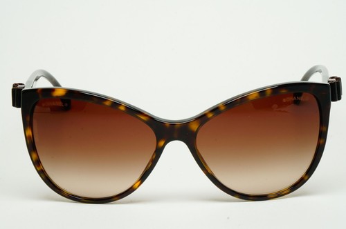 Chanel Sunglasses Leather Bow Brown Tortoise Cat Eye 5281-Q c.714/S5 070325 - Picture 2 of 12