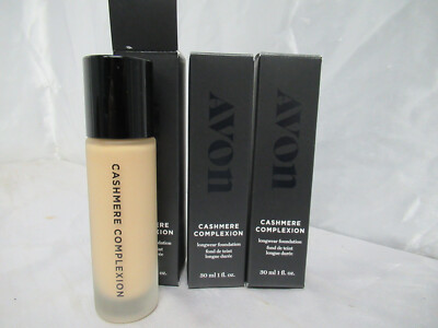 3pk AVON Cashmere Complexion Longwear Foundation CUSTARD 1 floz 888761443799