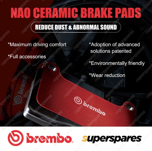Rear Brembo UV Disc Rotors NAO Brake Pads for Alfa Romeo Mito 955 1.3L 1.4L 1.6L - Picture 3 of 4