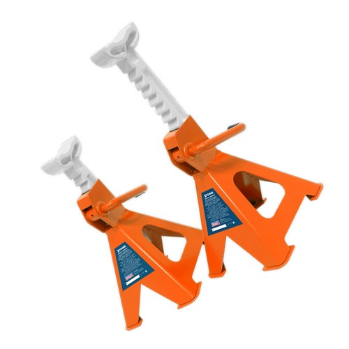 Sealey Axle Stands (Pair) 2tonne per Stand Ratchet Type - Orange - Picture 8 of 8