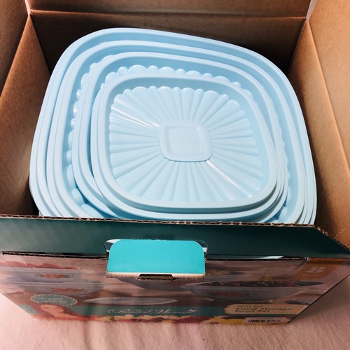 Pioneer Set Ciotole Conservazione Alimenti Donna Rosa Dolce (Set 8 Pezzi/4 Misure - Blu) NUOVO - Foto 5 di 10