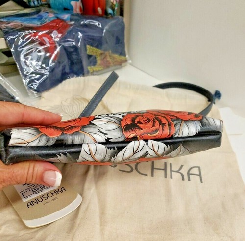 ANUSCHKA Floral Grace kleine Handtasche handbemalt Leder 7492 Umhängetasche Neu mit Etikett - Bild 7 von 10