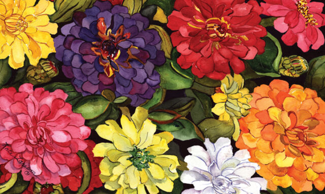 Toland Zippy Zinnias 18 x 30 Decorative Colorful Flower Floor Mat Doormat PH10856 Toland Zippy Zinnias 18 x 30 Decorative Colorful Flower Floor Mat Doormat PH10856
