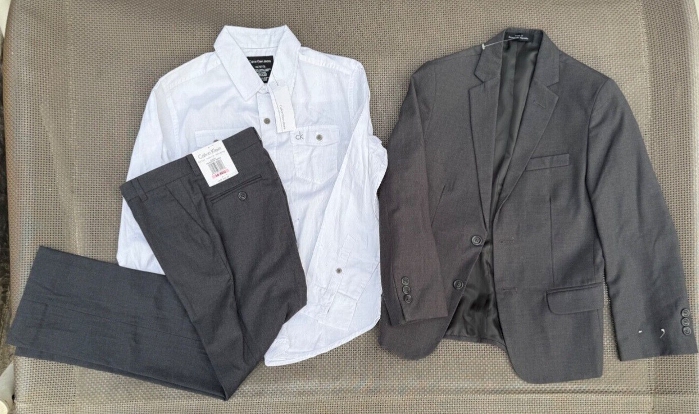 LOT of 3 NEW Boys CALVIN KLEIN formal jacket pants shirt sz 10