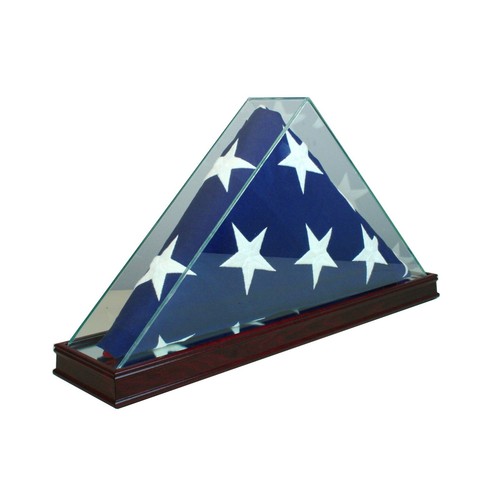 Glasflagge Vitrine für 9,5' x 5' Flagge - Echtglas, Echtholz Kostenloser Versand - Bild 2 von 6
