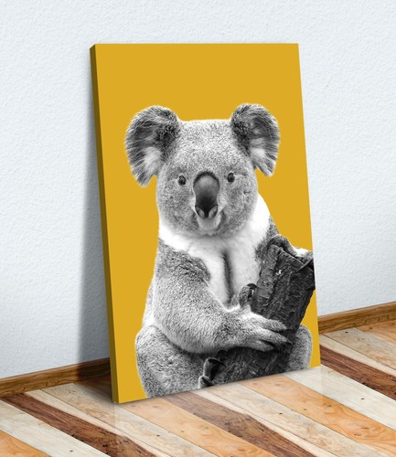 KOALA SAMMLUNG TIER LEINWAND KUNSTDRUCK KUNSTWERK GELB SENF NEU - Bild 10 von 17