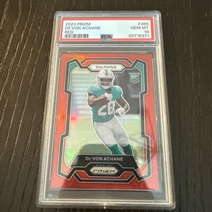 2023 Panini Prizm DE'VON ACHANE Retail Red Prizm SSP Rookie RC #365 PSA 10