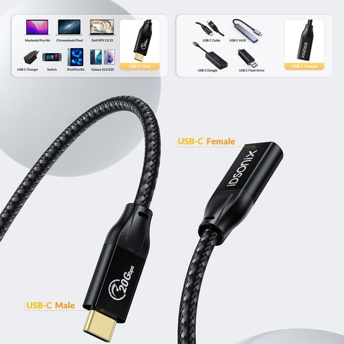 USB C auf USB C Ladekabel 0.3/0.8/1/2m 20Gbps/40Gbps USB 3.2/4 For Thunderbolt 4 - Bild 39 von 41
