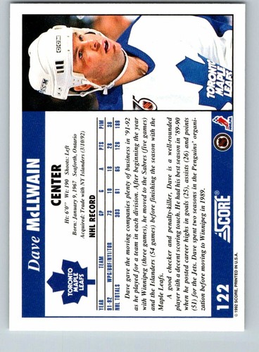 1992-93 Score Canadian 92 NHL Hockey Cards - U-Pick From List - Picture 109 of 423