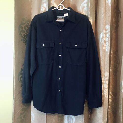 Vintage Eastern Mountain Sports Mens Large Button Down Shirt Fleece Flannel - Picture 2 of 11