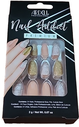 24-Ardell Nail Addict Premium Kunstnagel Set Pink Marble & Gold ~ Medium - Bild 8 von 10