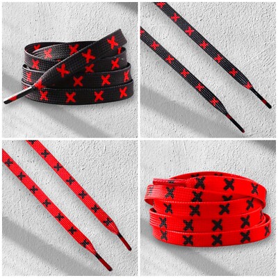Premium Quality Textured X Print Laces Nike-Adidas-New Balance-Reebok-Asics-Puma