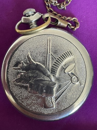 USSR Rare Soviet mechanical pocket watch Molnija Hunting Deers Made In USSR - Picture 4 of 13