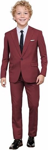 Boys Suit Wedding Ring Bearer Formal Blazer Pants Graduation Tuxedo Two Pieces - Picture 26 of 27