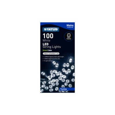 Tumba 100 weiße LED Innen/Außen Netz angetriebene Schnur festliche Lichter