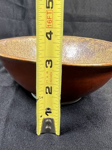 Signierte Cherie Studio Kunstkeramik Schüssel handgeworfen 7,5x3" opalisierend Kupfer - Bild 16 von 16