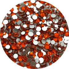 Flat Back Non-Hot Fix Glass Rhinestones - Orange