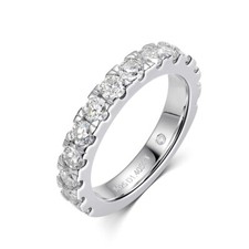 Full D Color Moissanite Engagement Ring Eternity Band 925 Sterling Silver GRA