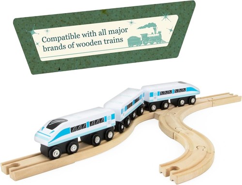 56-Piece Wooden Train Track Set - Compatible with All Major Brands - Picture 6 of 8