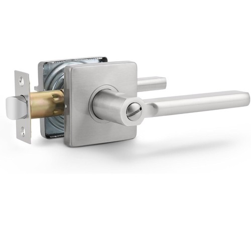 6er-Pack gebürstetes Nickel moderne quadratische Türhebel Innenraum schlüssellos Stahlgriff - Bild 1 von 6