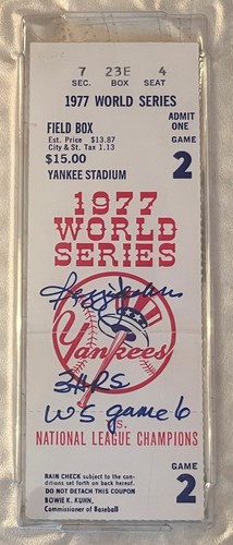 1977 REGGIE JACKSON Signed+ Baseball World Series Game Ticket PSA/DNA GEM MT 10 - Picture 4 of 8
