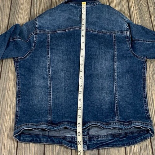 Kensie Jeans Women Denim Jacket Sz M VintageLuxe Stretch Americana Classic - Picture 8 of 9