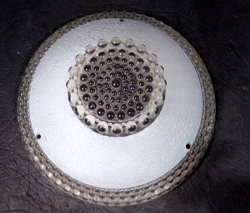 Lámpara de techo de vidrio vintage pantalla PATRÓN BLANCO + TRANSPARENTE 10" X 4" - Imagen 4 de 5