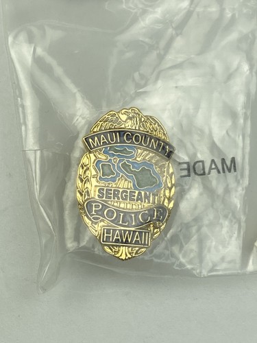 Mini prendedor insignia sargento de policía del condado de Maui Hawai solapa sombrero pin corbata nuevo - Imagen 3 de 4