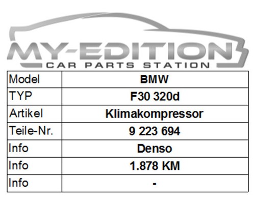 BMW F20 F21 F10 F11 F30 F31 316d 320d 520d X1 e84 18d 20d Z4 Air - Picture 6 of 6