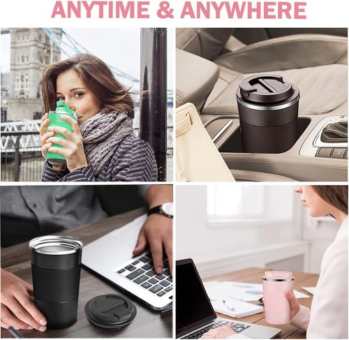 Spill Proof Insulated Coffee Mug - Leakproof 16 oz Stainless Steel Tumbler, Pink - Picture 8 of 10