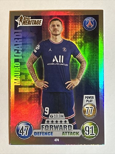 Mauro Icardi 2021 Match Attax Champions League Heritage Power Play Holo #474 - Picture 1 of 6
