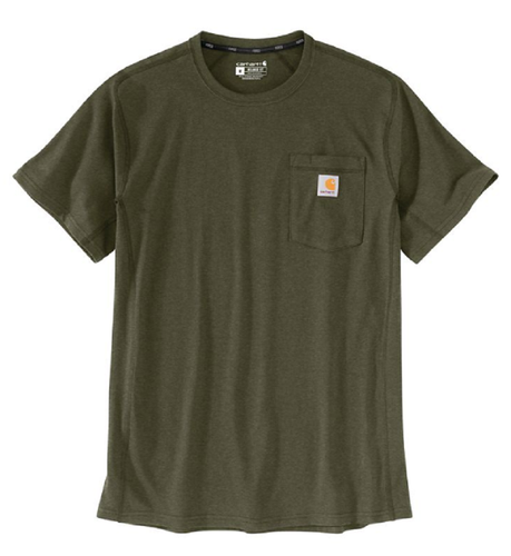 Carhartt 104616-G73 Men's Force Midweight Pocket T-Shirt, Basil Heather, 4XL