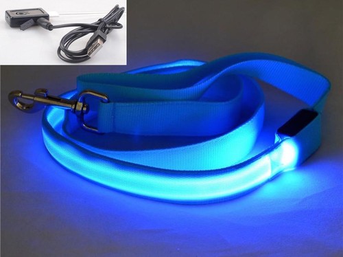 LED RECARGABLE Iluminación CORREA DE BRILLO Perro Mascota Noche Flash Seguridad Plomo MICRO USB - Imagen 13 de 21