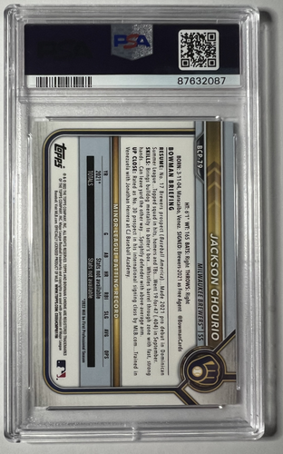 2022 Bowman Chrome 1st Prospects #BCP-79 Jackson Chourio PSA 10 - Picture 2 of 2