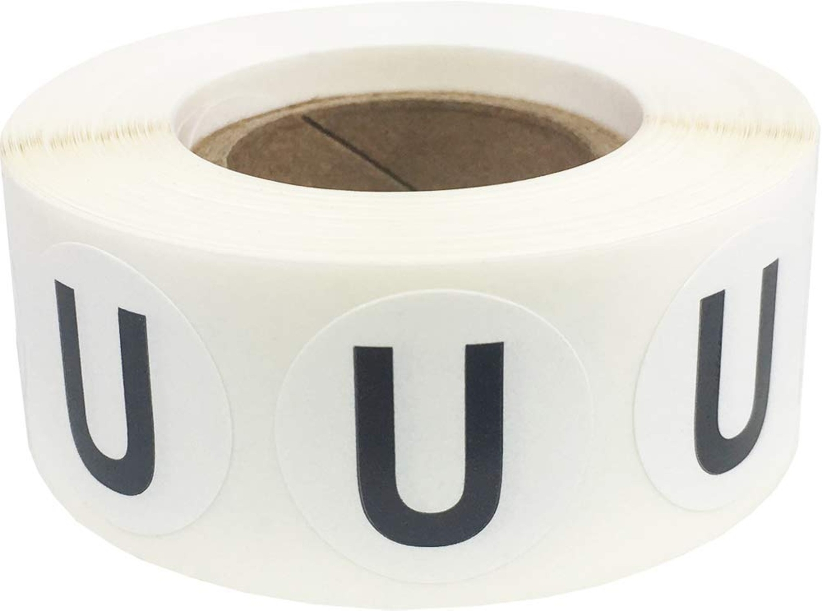 0.75 Inch Round Letter U Adhesive Inventory Labels - 500 Dot Stickers-image