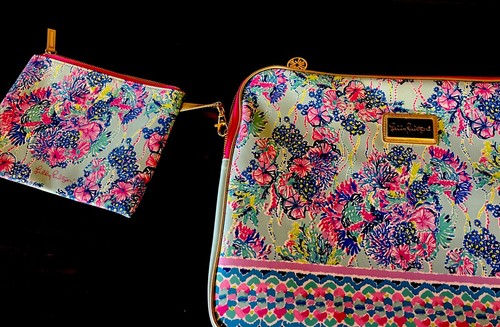 Lilly Pulitzer laptop sleeve Bag Tote Purse “Beach YOU To It” With Cosmetic Bag - 第 2/6 張圖片