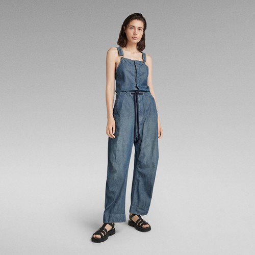 G-Star Damen Armellos Jumpsuit 3D Bib Overall Antic Faded Aegean Blue Größe: XS - Bild 1 von 5