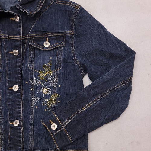 Arizona Jean Co Casual Button Long Sleeve Denim Jacket Youth Girls Size L Blue - Picture 5 of 10