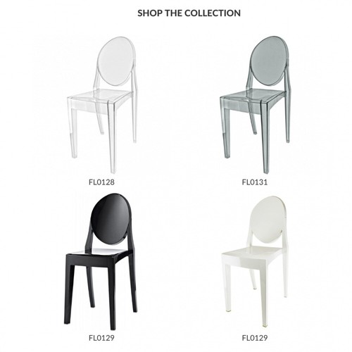 Fusion Living Elfenbein Weiß Ghost Style Plastic Victoria Esszimmerstuhl - Bild 6 von 9