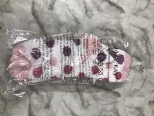 New Mary Kay Fuzzy Socks Stocking Stuffer Pink Polka Dot Multicolor Cozy Gift