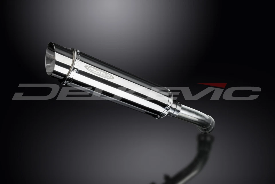 BMW K1200R 2005-2009 Delkevic Slip On 14" Round Stainless Exhaust Muffler Kit - Image 3 of 4